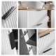image 4 of Bathroom Vanity Unit 800mm Wall Hung Drawer Cabinet Ribbed Textured Fluted White Modern Floating Sink Unit Adel