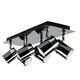 image 1 of ValueLights Rectangular 6 Way Adjustable Ceiling Spotlight in a Black Chrome Finish - Complete 5w GU10 LED Bulbs 3000K Warm White