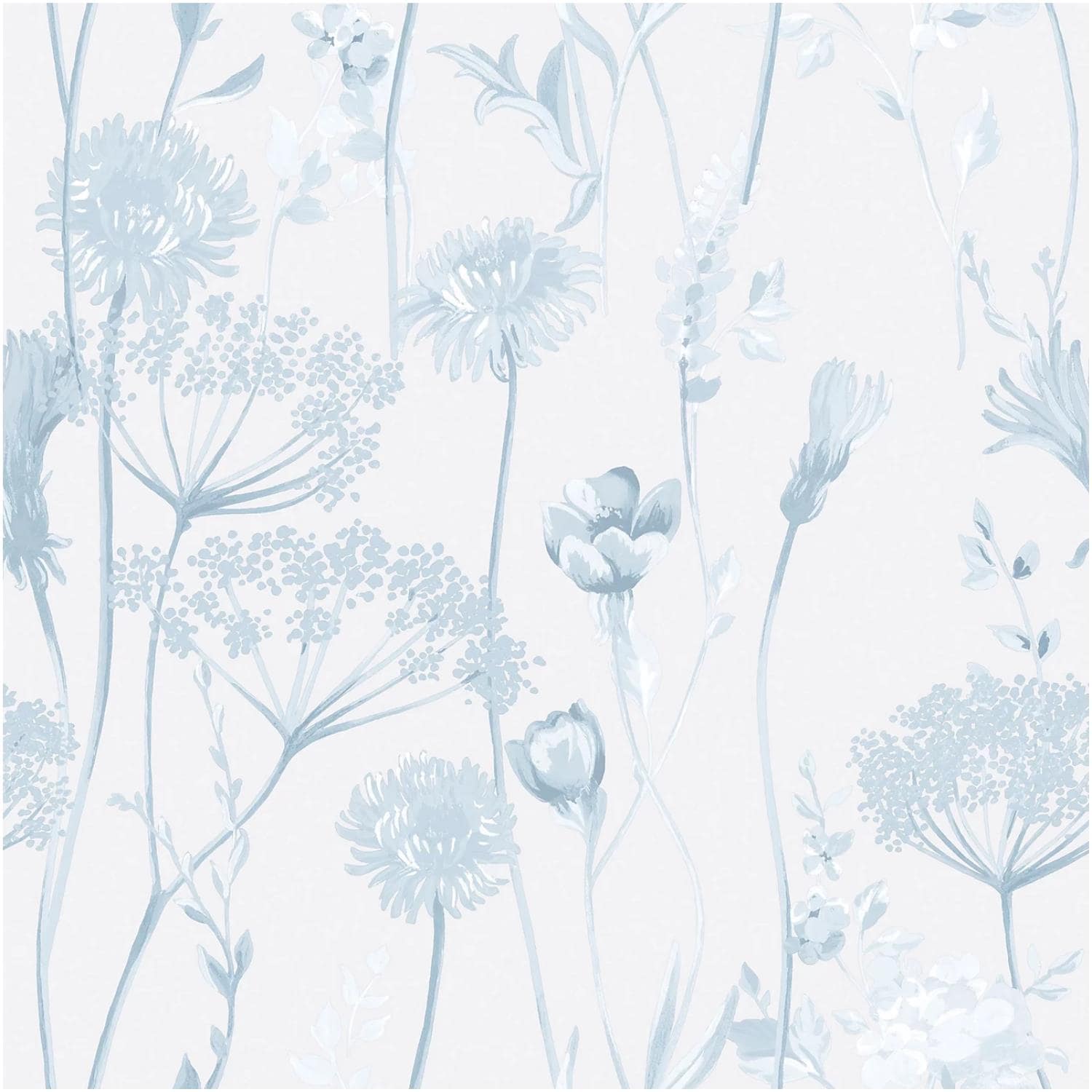 Meadowsweet Floral Wallpaper Pale Blue White Botanical Paste the Paper