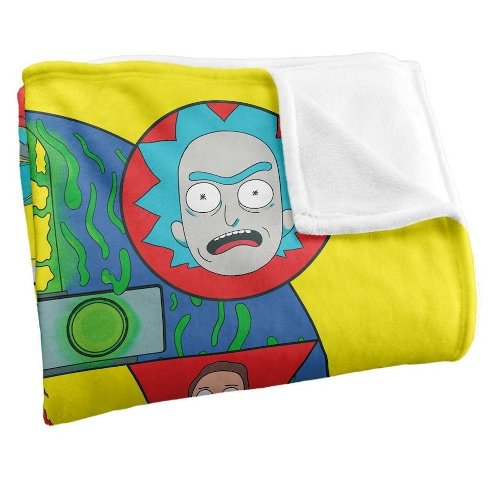 image 1 of Rick And Morty Abstract Blanket - Multicoloured - One Size