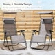 image 2 of VonHaus Set of 2 Textilene Folding Garden Zero Gravity Sun Lounger Chairs with Canopy | Grey | One Size