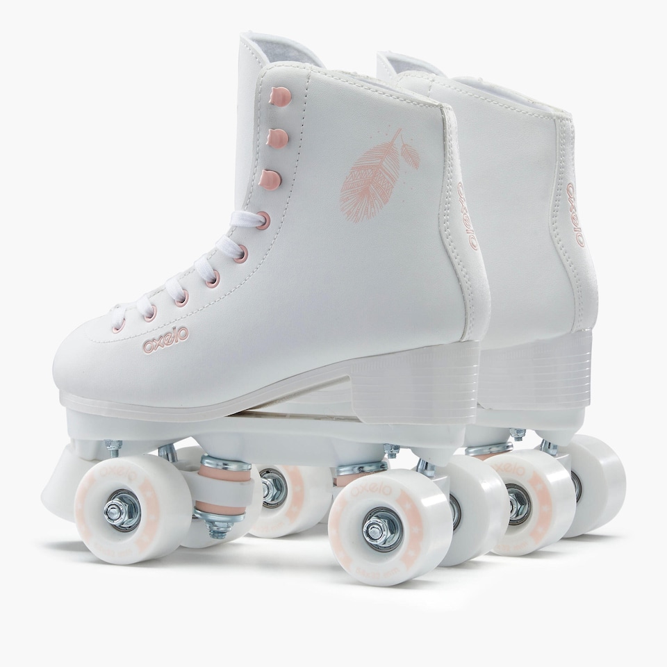 image 1 of Decathlon White Roller Skates - 4-Wheel Skates 100 Series