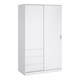 image 1 of Naia Wardrobe with 1 Sliding Door 1 Door 3 Drawers in White High Gloss