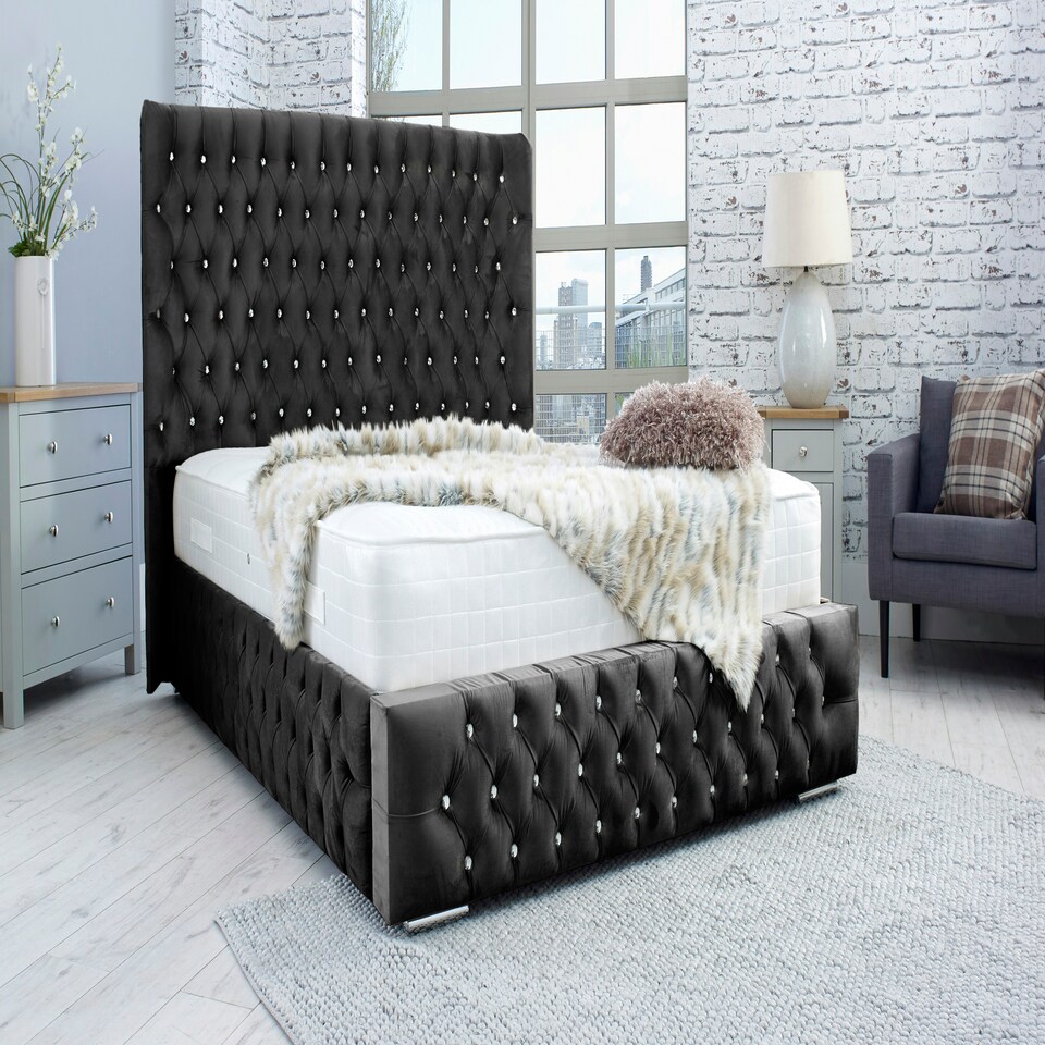 Bello Plush Superking Bed Frame - Black
