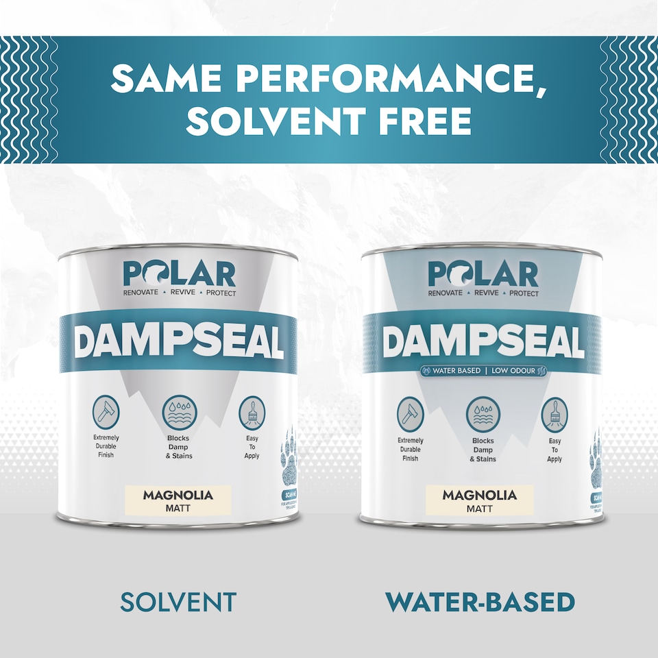 image 1 of Polar Damp Seal Paint Water Based Low Odour Matt | Cream | Magnolia | 1 litre