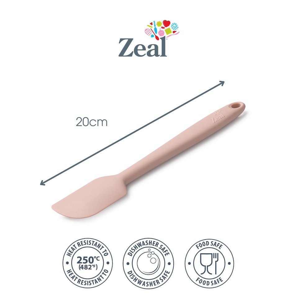 image 1 of Zeal Small Silicone Baking Spatula with Flexible Tip, Rose Pink