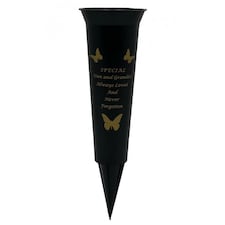 Nan & Grandad Plastic Spike Memorial Graveside Flower Vase Butterfly Decoration