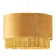 image 2 of Modern Ochre Mustard Drum 14" Pendant Shade with Tassels and Embroidered Trim | Yellow | Ochre | 1