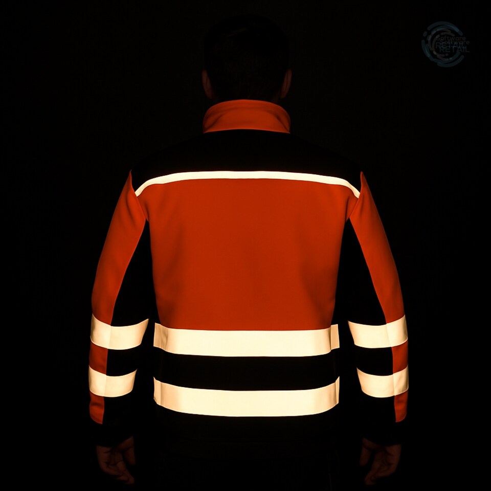 image 1 of 40UK ArtMas FLASH Hi Vis Orange Work Jacket for Men Waterproof Windproof Durable with Reflective Strips and Adjustable Fit