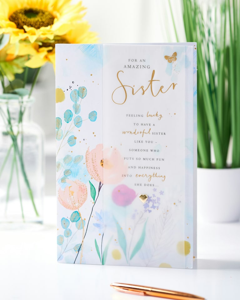 image 1 of Sister Birthday Card - Neroli floral