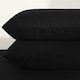 image 2 of OHS Microfibre Soft Plain Duvet Cover and Pillowcase Set, Single - Black