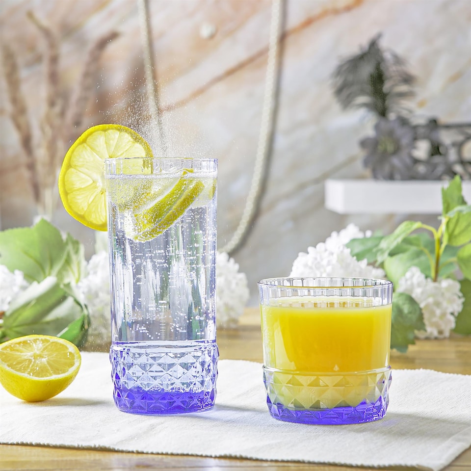 image 1 of Bormioli Rocco America '20s Water Glasses - 300ml - Sapphire Blue - Pack of 6 | Blue | Sapphire Blue