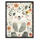 image 1 of Happy Baby Bear with Flowers Watercolour Kids Black Framed Wall Art Print A4