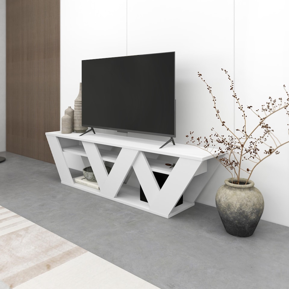 image 1 of Decortie Ralla TV Stand 158x30x40cm White