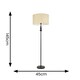 image 1 of ValueLights Marissa Natural Fabric Drum Shade with Black Stacked Ball Floor Lamp with LED Bulb