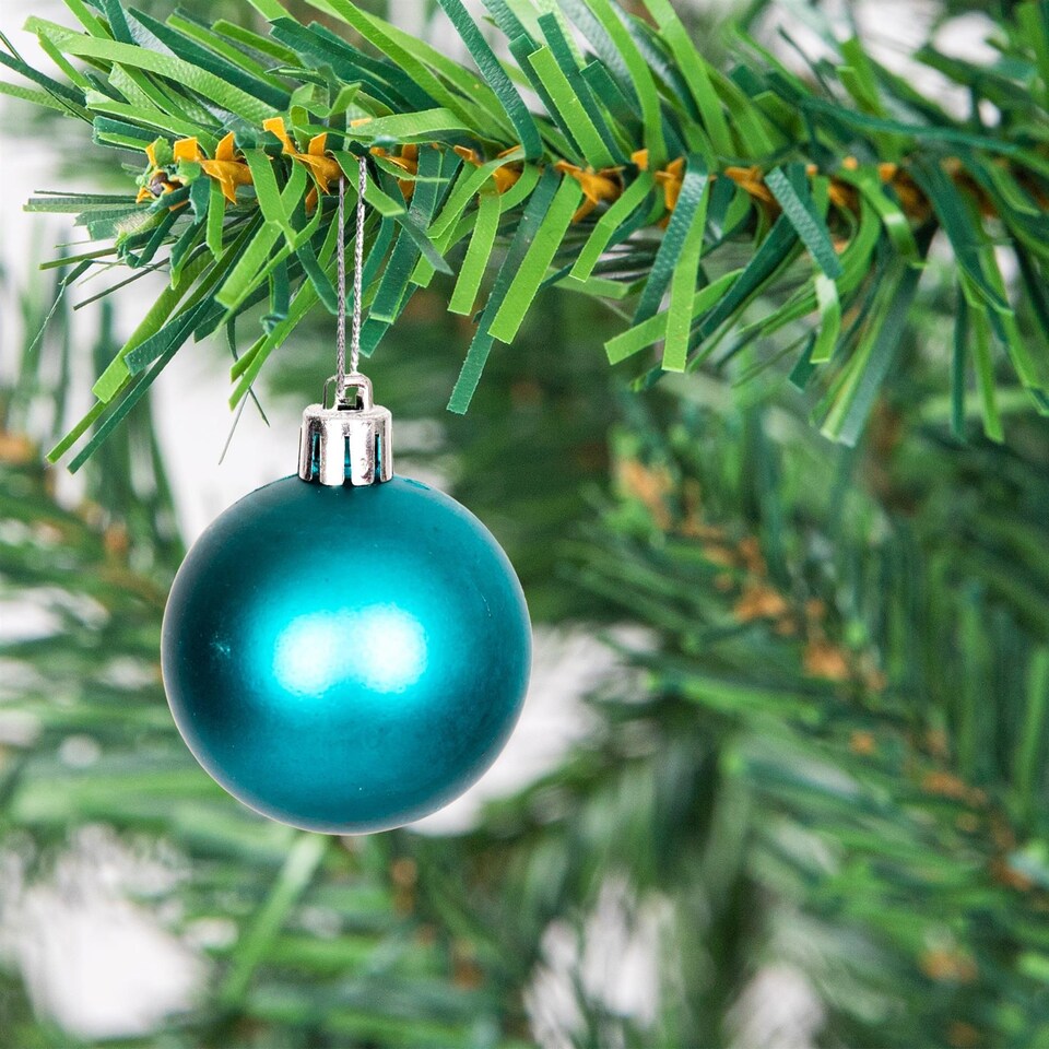 image 1 of Christmas Tree Decorations Baubles teal blue 5cm-18pcs set-pvc