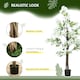 image 4 of HOMCOM Potted Artificial Plants Honeysuckle Flower for Indoor , White