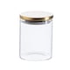 image 1 of Argon Tableware Glass Storage Jar - Gold Lid - 750ml - Modern Round Scandi Organisation Container Glass Jar