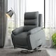 image 2 of HOMCOM Electric Riser and Recliner for Elderly with 8 Vibration Massage, PU Leather Power Lift Recliner Chair for Living Room with Side Pockets, Footrest, Grey | Grey | Grey