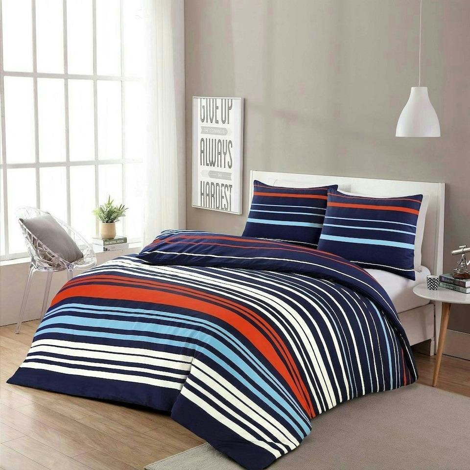 image 1 of Pedro Multi Stripe Duvet Cover Set- Super King - Multi