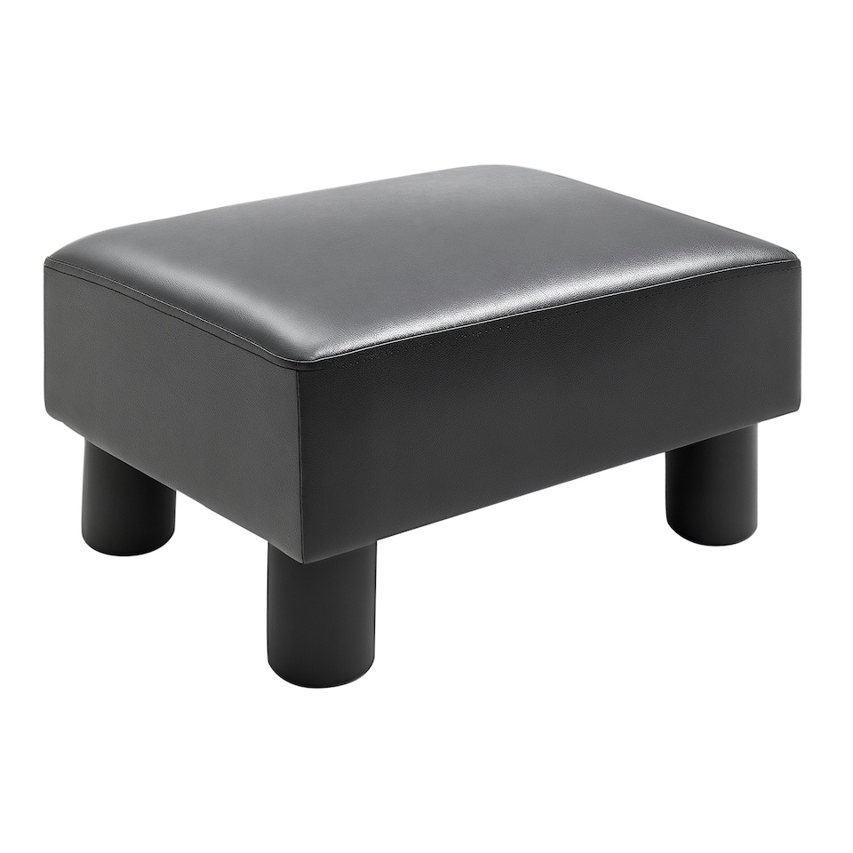 image 1 of HOMCOM Ottoman Footrest Seat Chair Footstool Small PU Leather Home Office Black
