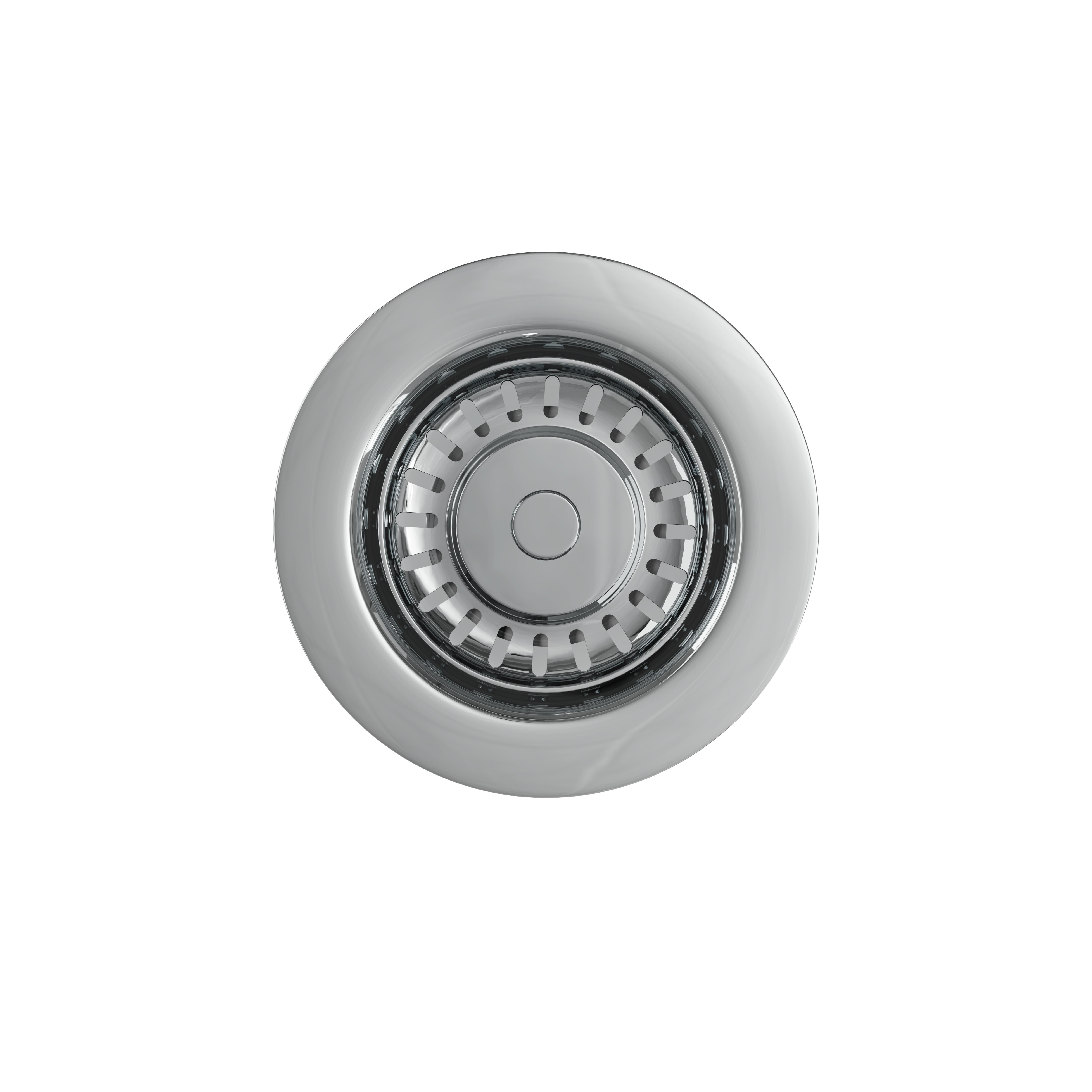 Balterley Round Kitchen Sink Strainer Waste without Overflow, Top Fix Installation Silver Chrome 60