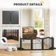 image 4 of PawHut Dog Gate 5 Wood Panel Freestanding Pet Fence Folding Safety Barrier