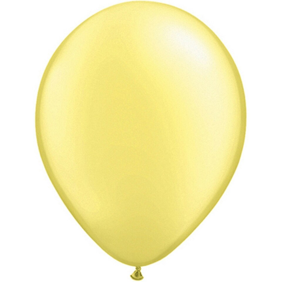 Qualatex 11 Inch Round Plain Latex Balloons (100 Pack) - Pearl Lemon - One Size