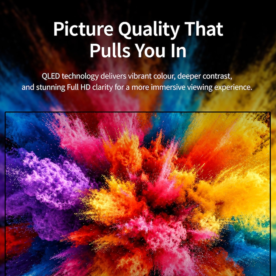 image 1 of HYE 50" Inch 2K QLED Tizen OS WiFi Frameless Smart TV - 50QLEDS1008