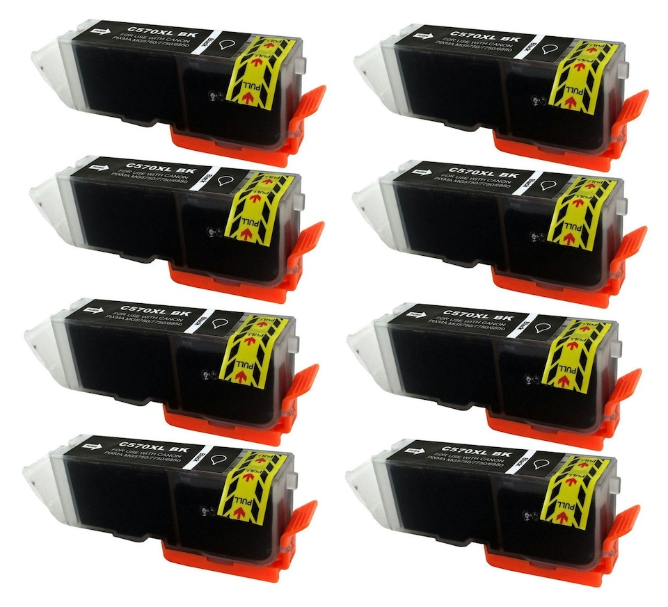 image 1 of 8x Compatible Canon PGI570XL Black Ink Cartridges | Black | XL | 8