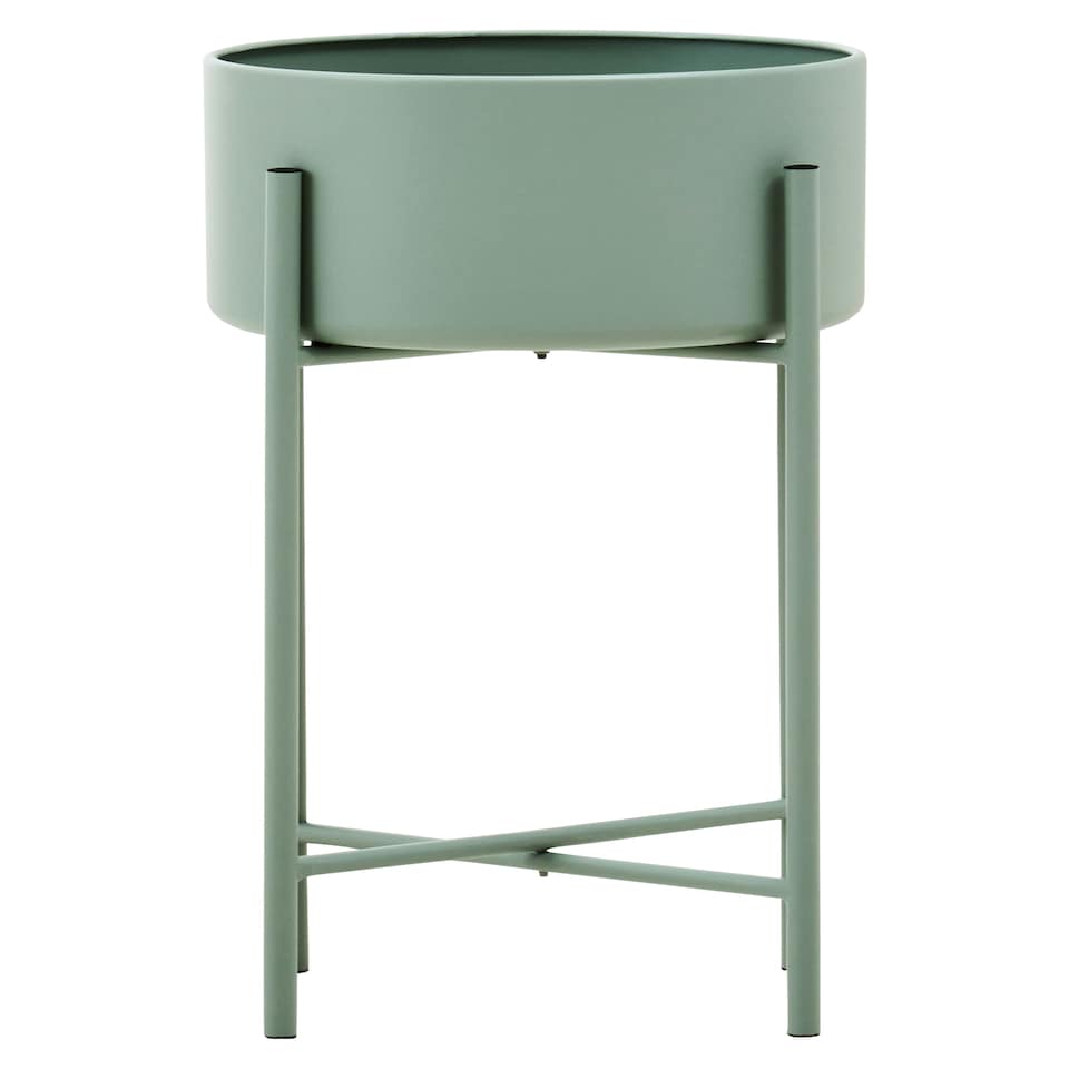 image 1 of Interiors by Premier Sturdy Large Green Floor Standing Planter, Contemporary Outdoor Pot For Flowers, Durable Floor Planter Green