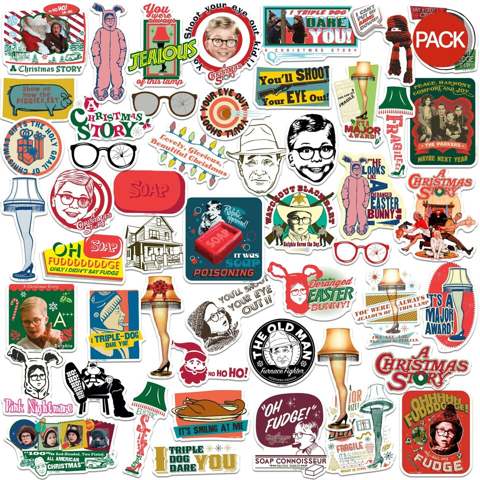 image 1 of A Christmas Story Deluxe Stickers (Pack of 100) - Multicoloured - One Size