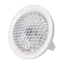 White Rechargeable 3 Speed Desk Fan with LED Dimmable Ring Light