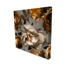 Vintage floral art deco (Canvas Print) 76cm x 76cm