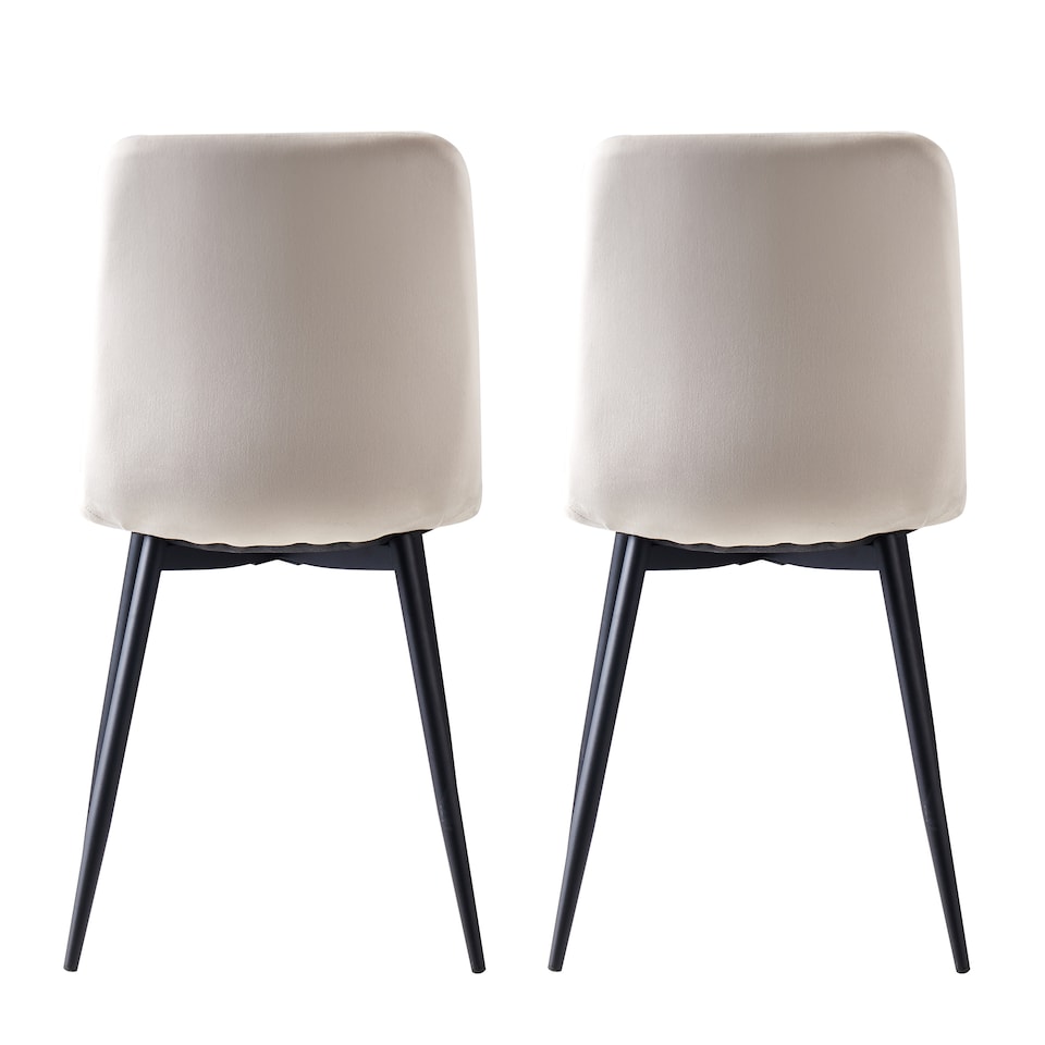 image 1 of Dining Chairs Velvet Fabric Lexi Set of 4 Beige by MCC