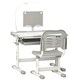image 1 of HOMCOM Kids Study Desk and Chair Set w/ USB Lamp, Adjustable Height, Blue 