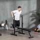 image 2 of HOMCOM Adjustable Weight Bench with Barbell Rack, Dip Station, Black