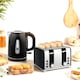 image 1 of HOMCOM Kettle and Toaster Set, 1.7L 3000W Rapid Boil Jug Kettle with Strix Thermostat, Limescale Filter, 4 Slice Toaster with 7 Browning Controls, Crumb Tray, Black | Black