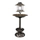 image 10 of 1.1m Bronze Effect Resin Garden Bird Bath & Table with Solar Light | Bronze | Bronze