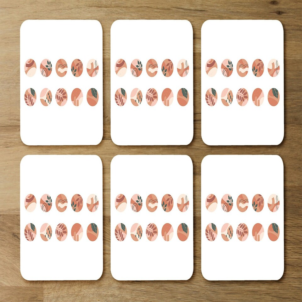image 1 of hand drawn organic shapes, plant and textures in autumn style (Placemat & Coaster Set)