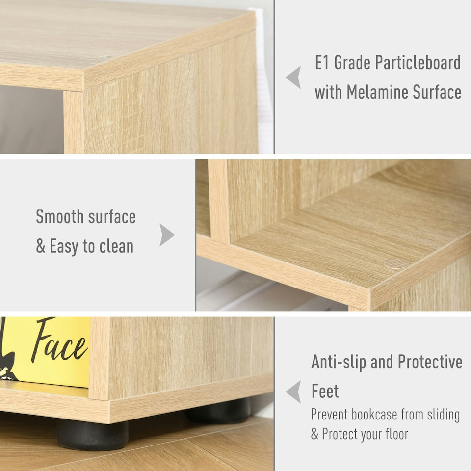 image 1 of HOMCOM Multipurpose 8-Grid Bookshelf Shelf, Bathroom, Kitchen