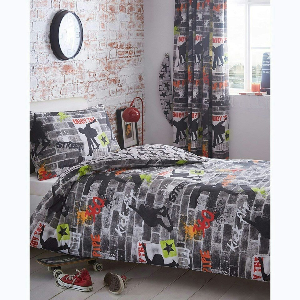image 1 of Portfolio Home Kidz Club Teenagers Size Duvet with 1 Pillowcase Bed Cool Skateboards