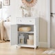 image 3 of SoBuy Bathroom Storage Cabinet with 2 Shutter Doors, White, 23.6x13.8x34.3 inches, 15 kg - FRG238-W