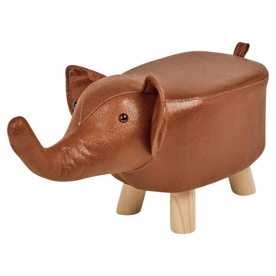image 1 of Children's Elephant Stool Seat | Brown | 1