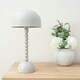 image 1 of ValueLights Clement Grey Pebble Abstract Bedside Table Lamp with a Dome Lampshade - Bulb Included