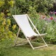 image 5 of Harbour Housewares Folding Wooden Deck Chairs - Natural - Pack of 2 | Cream | Beige