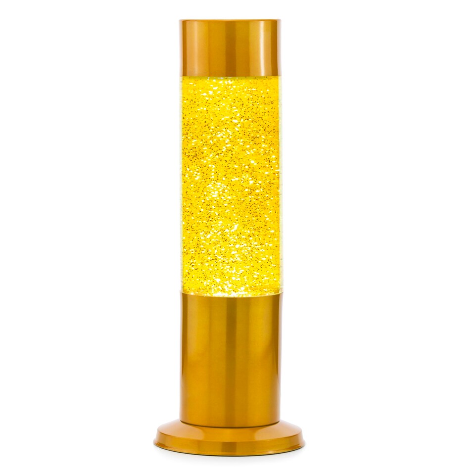 image 1 of Nova Glitter Lamp Yellow w/Silver Glitter Yellow