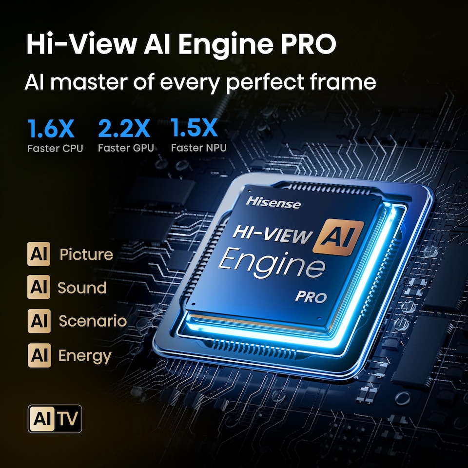 image 1 of Hisense 55" U7QTUK PRO MiniLED 165Hz Smart AI TV with Freely