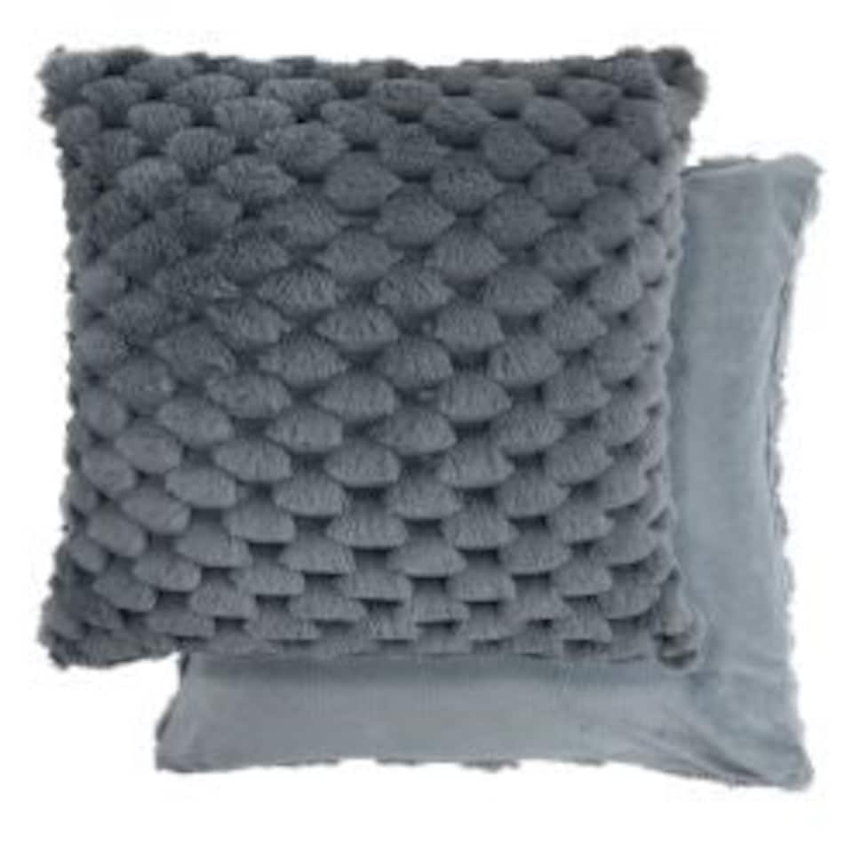 image 1 of Leah Collection Deluxe Cushion Cover in Charcoal | Grey | Grey