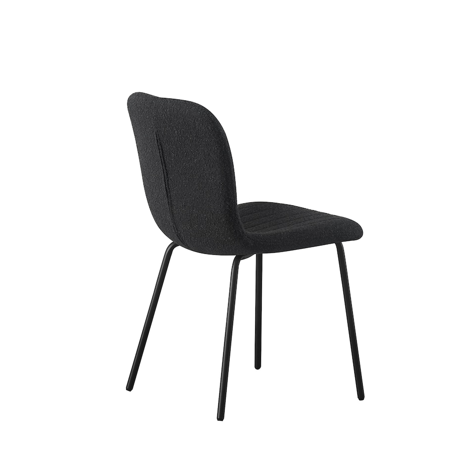image 1 of Set of 4 Teddy Faux Fur Stitched Design Dining Chairs Black Bella by MCC